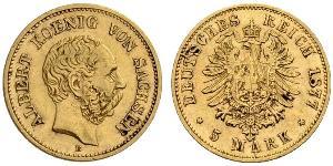 5 Mark Königreich Sachsen (1806 - 1918) Gold 