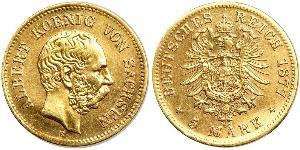 5 Mark Königreich Sachsen (1806 - 1918) Gold 