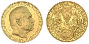 5 Mark Weimar Republic (1918-1933) Gold Paul von Hindenburg