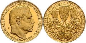 5 Mark Weimar Republic (1918-1933) Gold Paul von Hindenburg