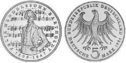 5 Mark Geschichte der Bundesrepublik Deutschland (1949-1990) Kupfer/Nickel 