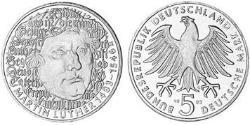 5 Mark Geschichte der Bundesrepublik Deutschland (1949-1990) Kupfer/Nickel 