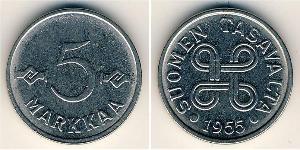 5 Mark Finnland (1917 - ) Nickel/Stahl 