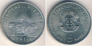 5 Mark República Democrática Alemana (1949-1990) Níquel/Cobre 
