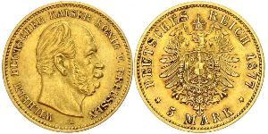 5 Mark Royaume de Prusse (1701-1918) Or Wilhelm I, German Emperor (1797-1888)
