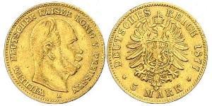 5 Mark Royaume de Prusse (1701-1918) Or Wilhelm I, German Emperor (1797-1888)