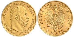 5 Mark Royaume de Prusse (1701-1918) Or Wilhelm I, German Emperor (1797-1888)