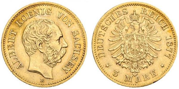 5 Mark Royaume de Saxe (1806 - 1918) Or 