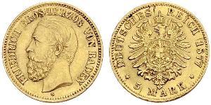 5 Mark Grand Duchy of Baden (1806-1918) Oro Federico I di Baden (1826 - 1907)