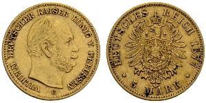 5 Mark Regno di Prussia (1701-1918) Oro Wilhelm I, German Emperor (1797-1888)