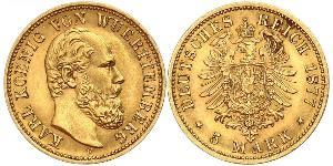 5 Mark Regno di Württemberg (1806-1918) Oro Carlo di Württemberg