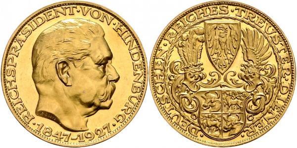 5 Mark Repubblica di Weimar (1918-1933) Oro Paul von Hindenburg