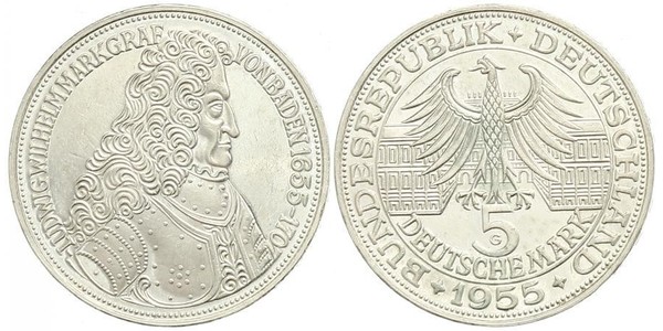 5 Mark Alemania Plata 