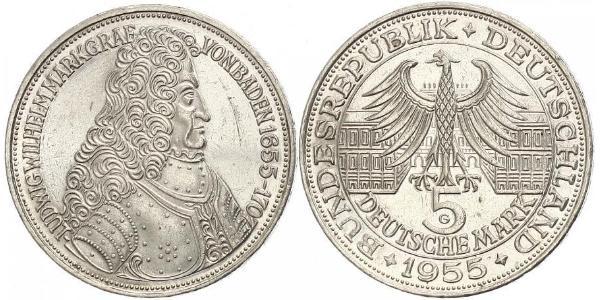 5 Mark Alemania Plata 