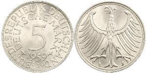 5 Mark Alemania Occidental (1949-1990) Plata 