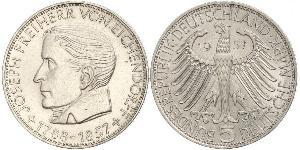 5 Mark Alemania Occidental (1949-1990) Plata Joseph von Eichendorff