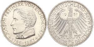 5 Mark Alemania Occidental (1949-1990) Plata Joseph von Eichendorff