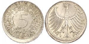 5 Mark Alemania Occidental (1949-1990) Plata 