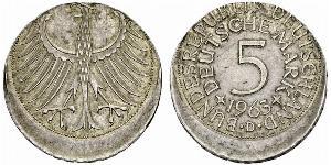 5 Mark Alemania Occidental (1949-1990) Plata 
