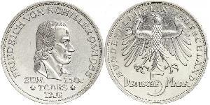 5 Mark Alemania Occidental (1949-1990) Plata Friedrich Schiller