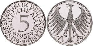 5 Mark Alemania Occidental (1949-1990) Plata 