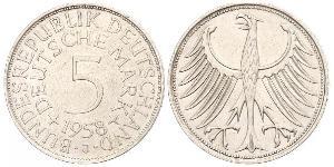 5 Mark Alemania Occidental (1949-1990) Plata 