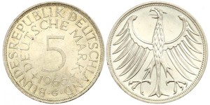 5 Mark Alemania Occidental (1949-1990) Plata 