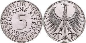 5 Mark Alemania Occidental (1949-1990) Plata 