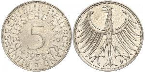 5 Mark Alemania Occidental (1949-1990) Plata 