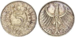 5 Mark Alemania Occidental (1949-1990) Plata 