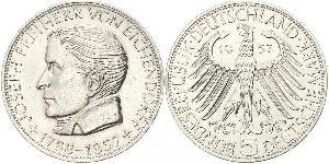5 Mark Alemania Occidental (1949-1990) Plata Joseph von Eichendorff
