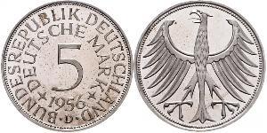 5 Mark Alemania Occidental (1949-1990) Plata 