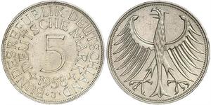 5 Mark Alemania Occidental (1949-1990) Plata 