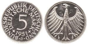 5 Mark Alemania Occidental (1949-1990) Plata 