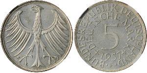 5 Mark Alemania Occidental (1949-1990) Plata 