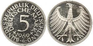 5 Mark Alemania Occidental (1949-1990) Plata 