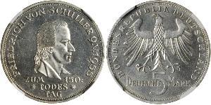 5 Mark Alemania Occidental (1949-1990) Plata Friedrich Schiller