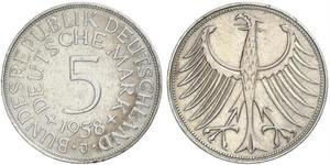 5 Mark Alemania Occidental (1949-1990) Plata 