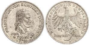 5 Mark Alemania Occidental (1949-1990) Plata Friedrich Schiller