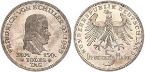 5 Mark Alemania Occidental (1949-1990) Plata Friedrich Schiller