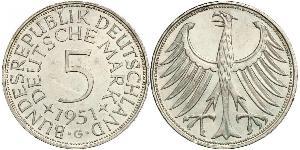 5 Mark Alemania Occidental (1949-1990) Plata 