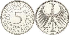 5 Mark Alemania Occidental (1949-1990) Plata 