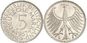 5 Mark Alemania Occidental (1949-1990) Plata 