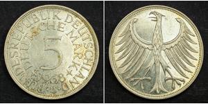 5 Mark Alemania Occidental (1949-1990) Plata 