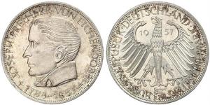 5 Mark Alemania Occidental (1949-1990) Plata Joseph von Eichendorff