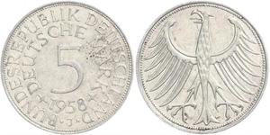 5 Mark Alemania Occidental (1949-1990) Plata 