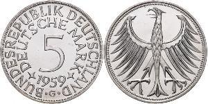 5 Mark Alemania Occidental (1949-1990) Plata 
