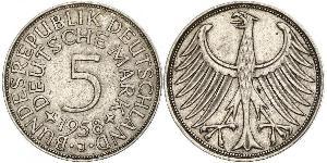 5 Mark Alemania Occidental (1949-1990) Plata 