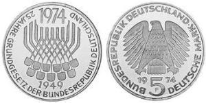 5 Mark Alemania Occidental (1949-1990) Plata 