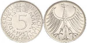 5 Mark Alemania Occidental (1949-1990) Plata 